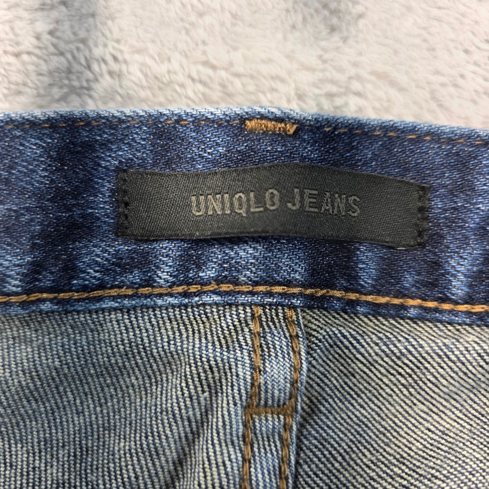 Uniqlo Men 33 Blue Jeans Slim‎ Straight Leg Low Rise Kaihara Denim - Picture 4 of 12
